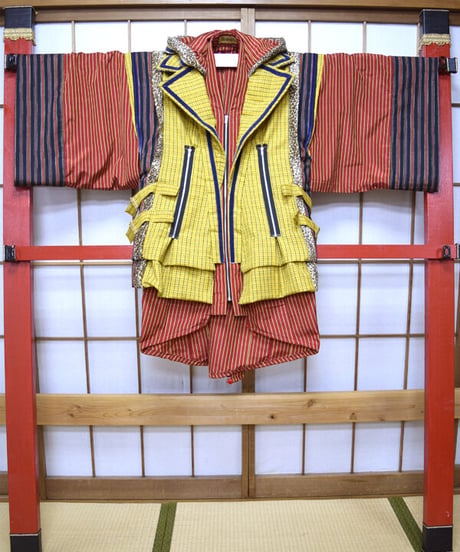 kki.2572　【KIMONO Custom】ユニオンジャックKIMONOジャケット＆グラモフォンシルクHAT　Set。