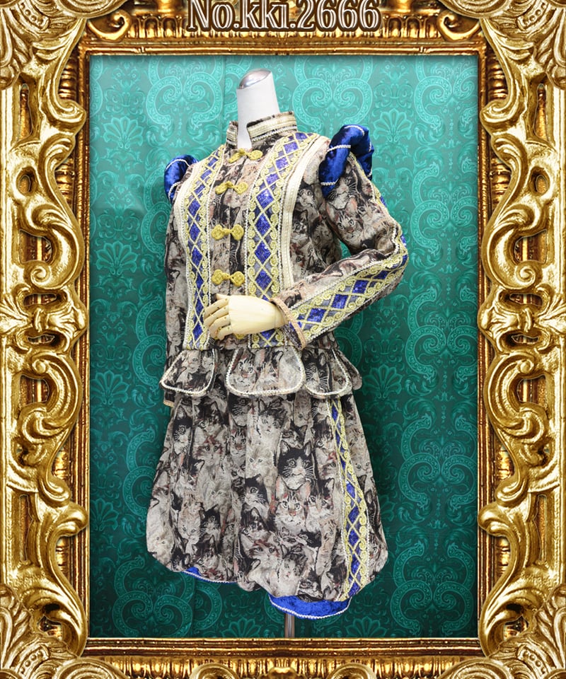 kki.2666 猫柄ゴブランのセットアップ。 | 危機裸裸商店WEBSHOP