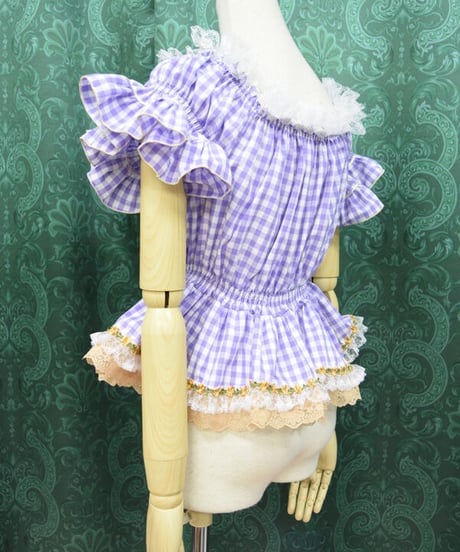 kki.2492　小花柄。ヴィンテージドール風セットアップ/コルセット、スカート、トップス、Set。
