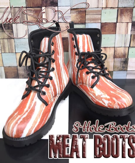 kki.ns-0001　MEAT BOOTS 　豚バラ 肉 8ホールブーツ。