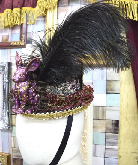 kki.2196　魔法のウサギ、ゴブランドールHAT＜ブラック＞。