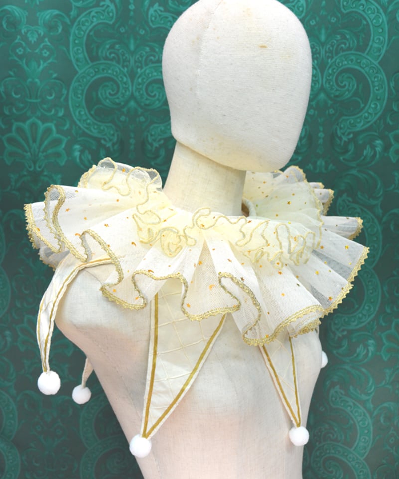 kki.2653 ヴィンテージクラウンフリルネックラフ。＜クリーム＞ | 危機