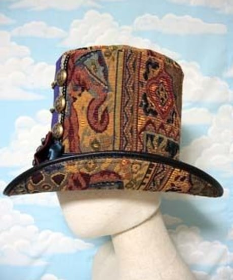 kki.1843　髑髏ロゼッタハイクラウンシルクHAT 。