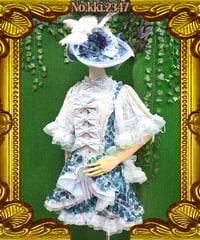 kki.2347　レディーアントワネットビスチェ。HAT 、ドロワーズ、チョーカー、4点Set。