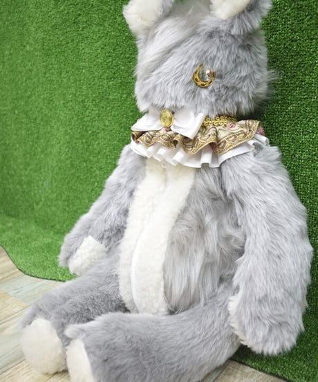 kki.2317　シルバーグレーとボアのくまちゃんBAG。