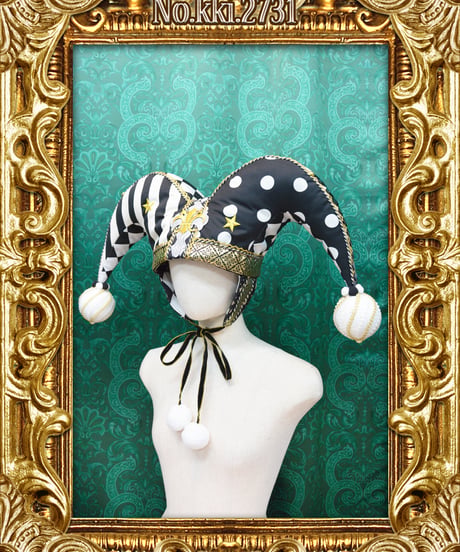 kki.2731　MONOKURO GOLD 道化師のジェスターHAT。