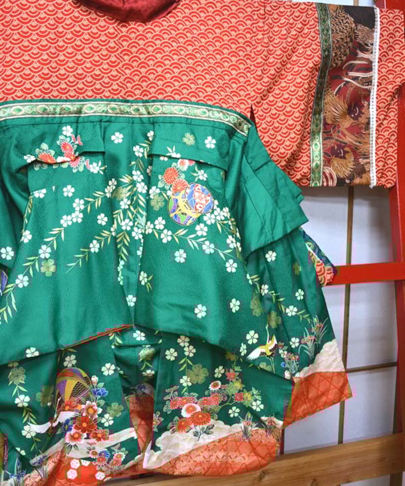 kki.2613 【KIMONO Custom】緑黄色着物羽織。 | 危機裸裸商店WEBSHOP