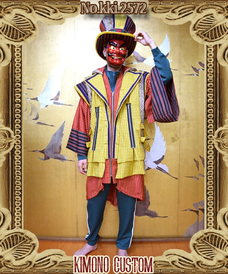 kki.2572　【KIMONO Custom】ユニオンジャックKIMONOジャケット＆グラモフォンシルクHAT　Set。
