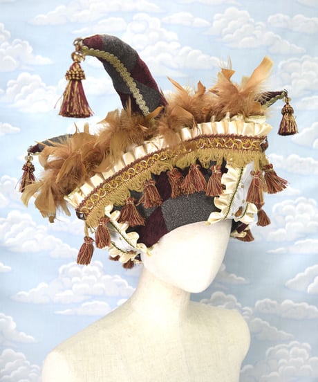 kki.2144　ヴェネツィアンクラウンスクエアコーンHAT。