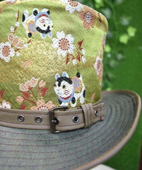kki.2274　デニムと西陣織犬張子シルクHAT。