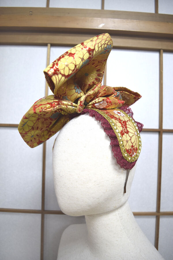 kki.2570 【KIMONO Custom】モダン帯おリボンカチューシャヘッドドレス