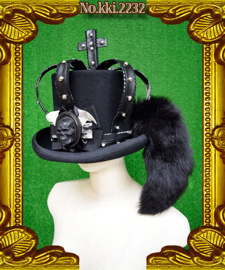 kki.2232　マッドフォックステイル王冠シルクHAT。