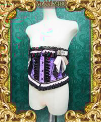 kki.2480　紫とピンクのリボンウエストコルセット。