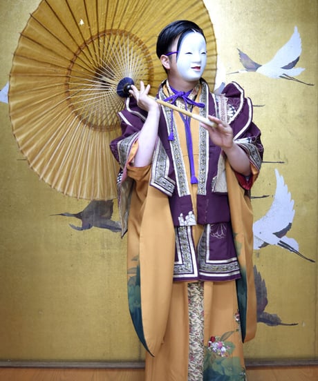 kki.2549　【KIMONO Custom】笑う福の神平安狩衣装束風ガウン。