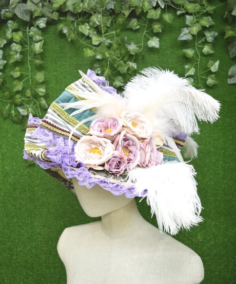kki.2331　薔薇の貴族のオーストリッチ添え HAT。