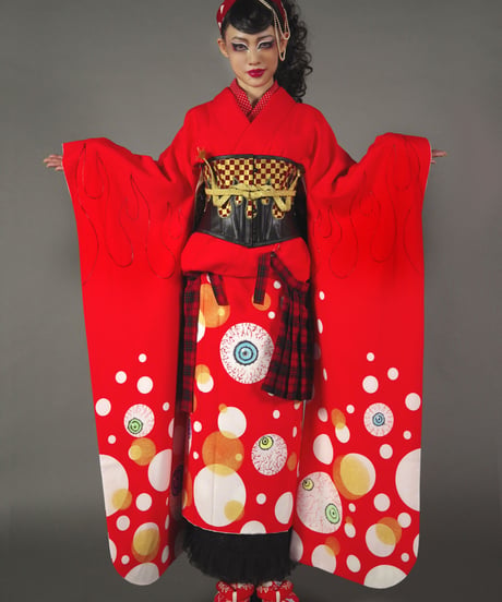 ki-LAD.0001　LAD/kikirara  psychobilly girl。振袖着物Set