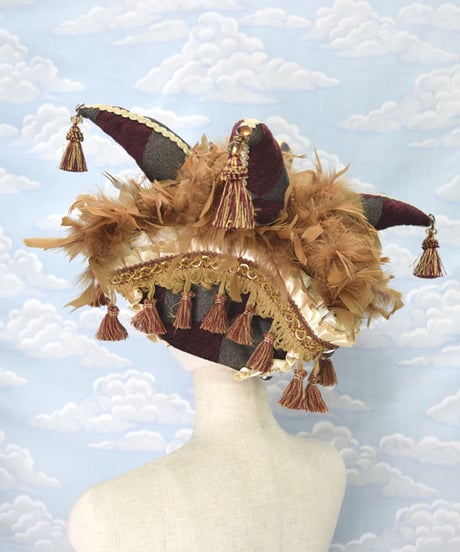 kki.2144　ヴェネツィアンクラウンスクエアコーンHAT。