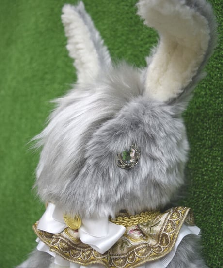 kki.2316　シルバーグレーとボアのうさちゃんBAG。