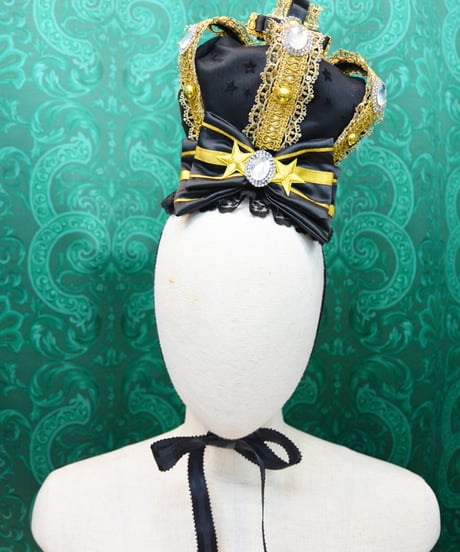 kki.2702　Black & Gold Star Mini Crown