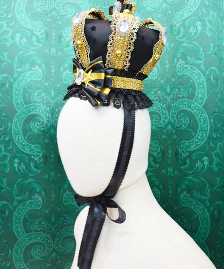 kki.2702　Black & Gold Star Mini Crown