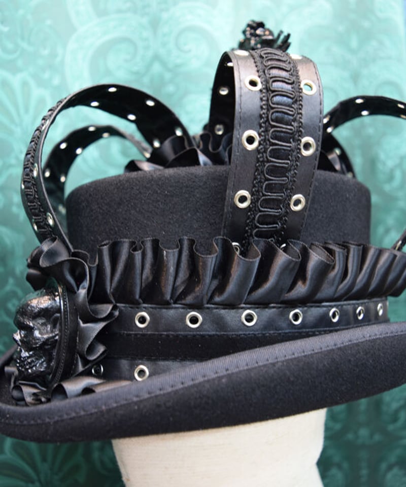草冠 玉座 the black kki.2458 BLACK Skull 王冠シルクHAT。 | 危機裸裸商店WEBSHOP