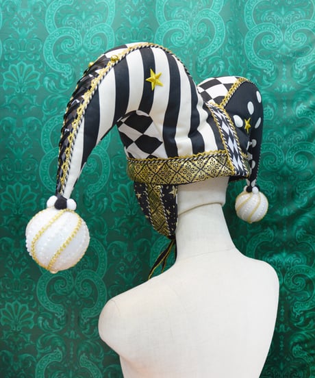 kki.2731　MONOKURO GOLD 道化師のジェスターHAT。
