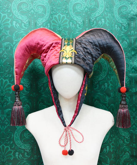 kki.2698　BLACK & WINE　道化師のジェスターHAT。