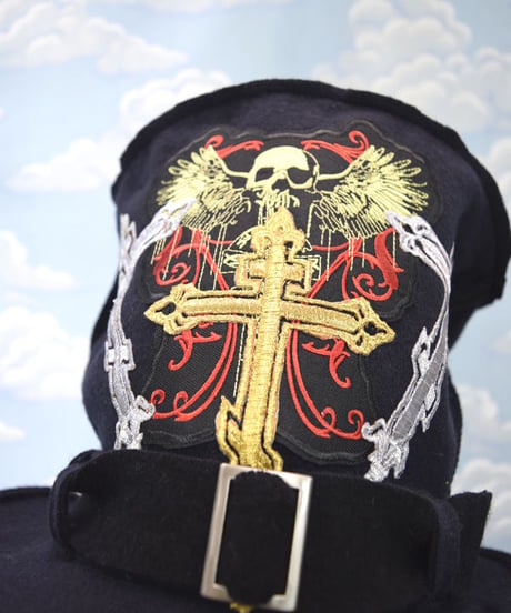 kki.2101　クロスワッペンニットクラッシュマッドシルクHAT。