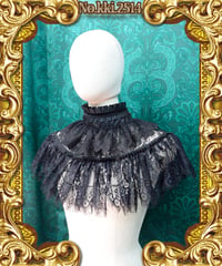 kki.2514　黒のレースフリルカラー。