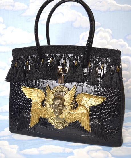 kki.2032　スカルヘルブラックカスタムバーキンBAG。