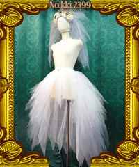 kki.2399　ハロウィンの花嫁チュールバッスル＆ベールカチューシャset。