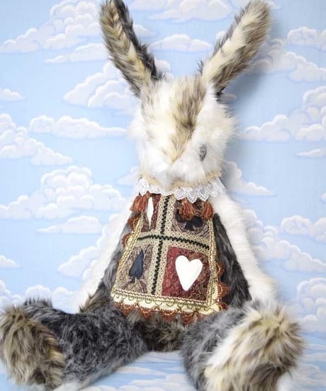 kki.2051　トランプスタイアンティークうさちゃんぬいぐるみBAG。