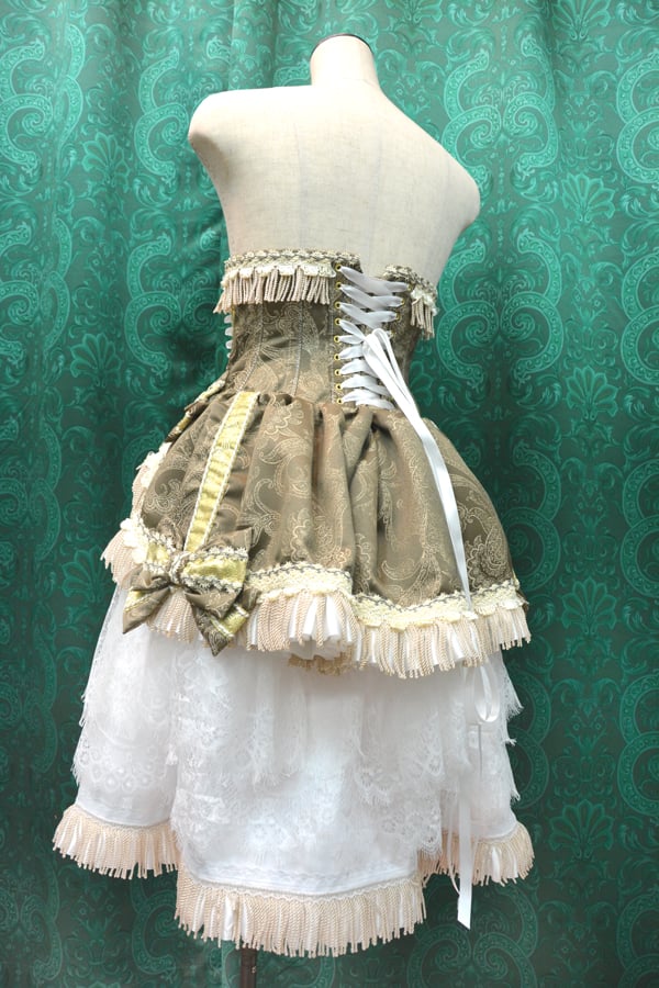 kki.2618 ヴィンテージロココバッスルショートコルセット レース kki.2618 ヴィンテージロココバッスルショートコルセット レース