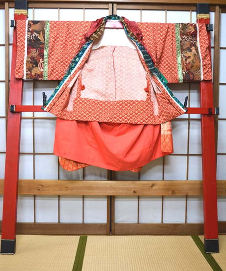 kki.2613　【KIMONO Custom】緑黄色着物羽織。