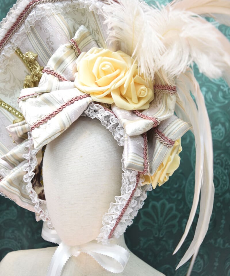 kki.2540 メリーゴーランドと薔薇のドレスボンネット。＜ピンク