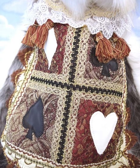 kki.2051　トランプスタイアンティークうさちゃんぬいぐるみBAG。