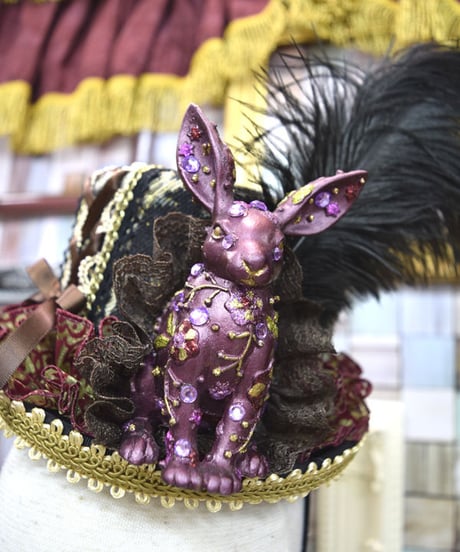 kki.2196　魔法のウサギ、ゴブランドールHAT＜ブラック＞。