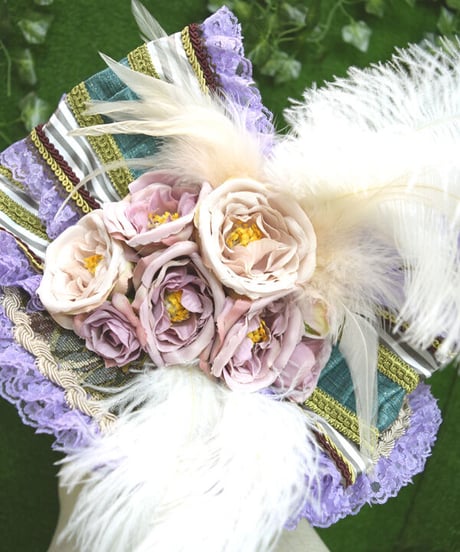 kki.2331　薔薇の貴族のオーストリッチ添え HAT。