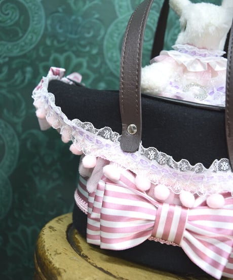 kki.2385　白うさぎのマジックシルクHATBAG。＜ピンク＞