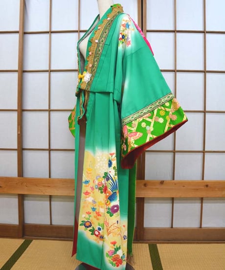 kki.2614　【KIMONO Custom】蝶のツカイKIMONOガウン。