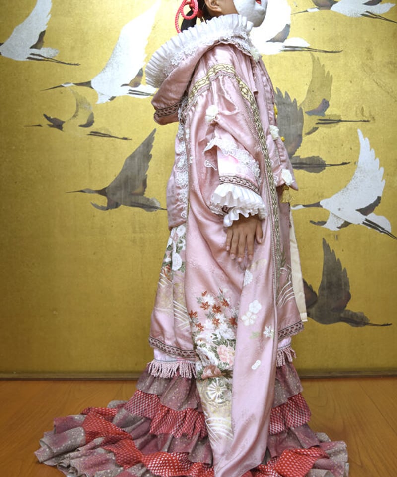 kki.2519 【KIMONO Custom】桜舞い散る振袖ガウン。 | 危機裸裸商店WEB kki.2519 【KIMONO Custom】桜舞い散る振袖ガウン。 | 危機裸裸商店WEB