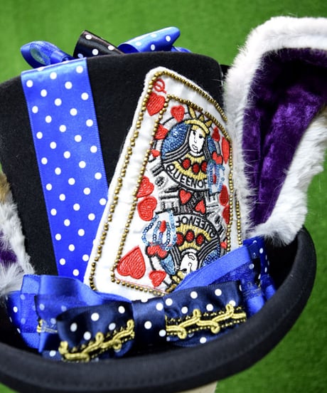kki.2242　マジカルラビットドットリボンシルクHAT。