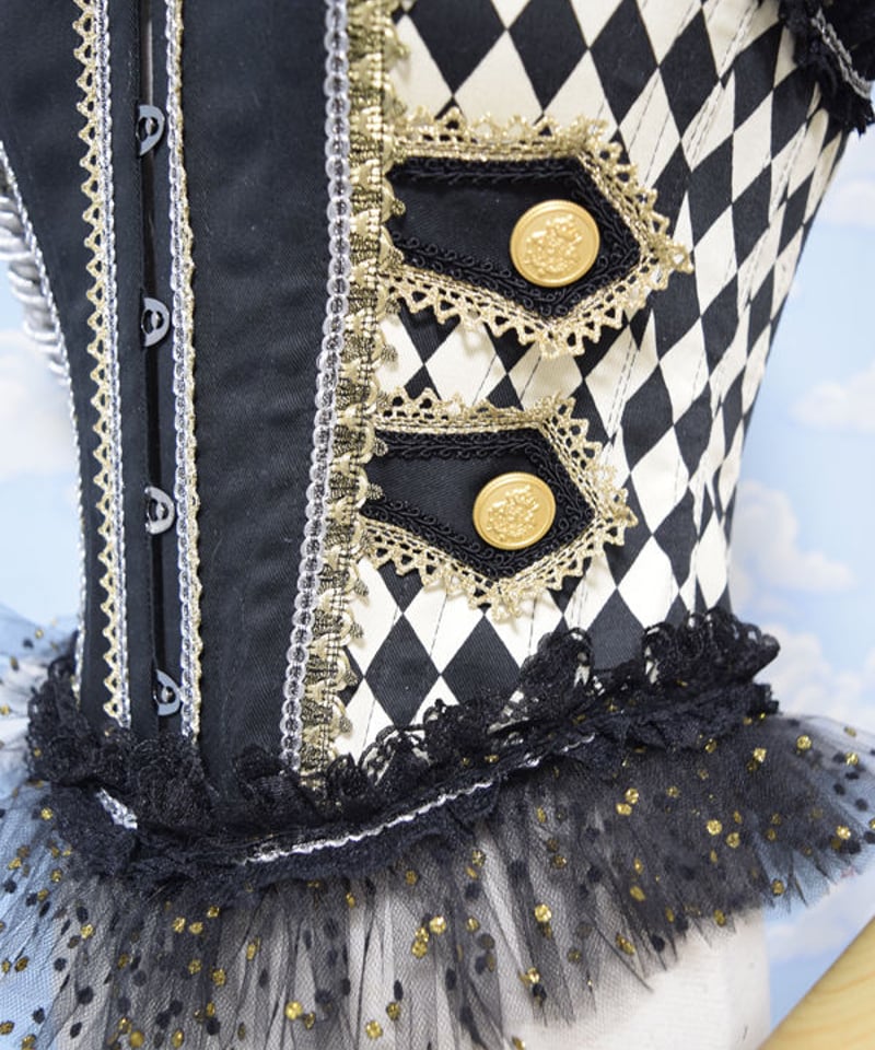 kki.2075 ダイヤチェックの鼓笛隊ビスチェ。 | 危機裸裸商店WEBSHOP