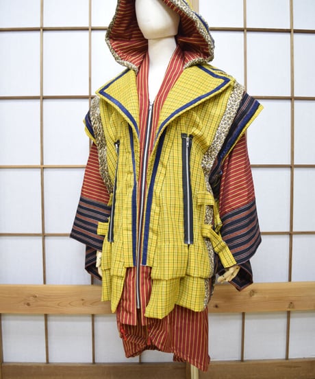 kki.2572　【KIMONO Custom】ユニオンジャックKIMONOジャケット＆グラモフォンシルクHAT　Set。