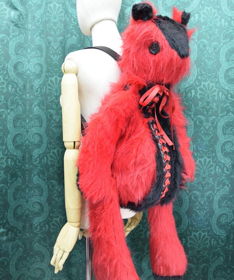 kki.2517　BLACK＆REDくまちゃんBAG。