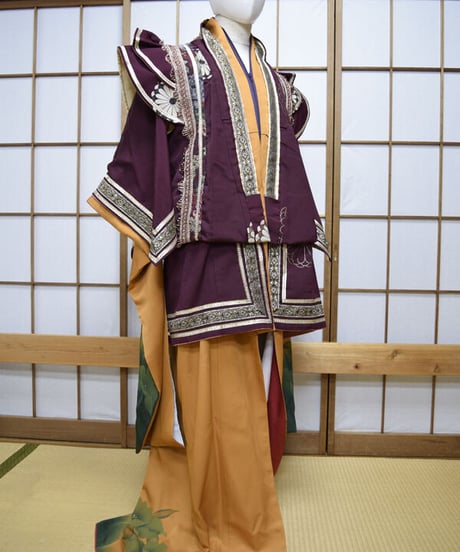 kki.2549　【KIMONO Custom】笑う福の神平安狩衣装束風ガウン。