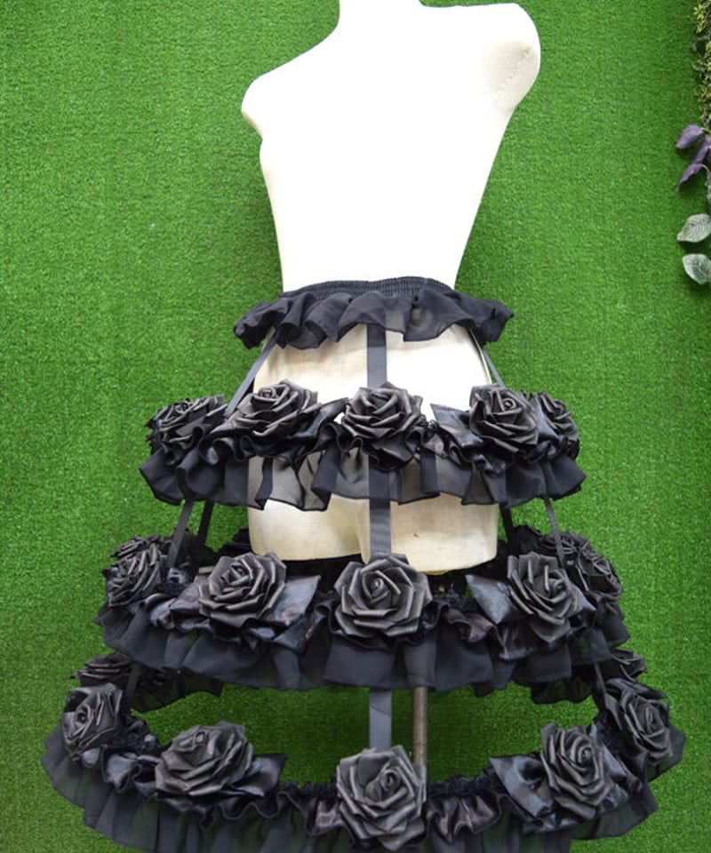 kki.2253 ブラックローズフリルリボンクリノリン。 | 危機裸裸商店WEBSHOP
