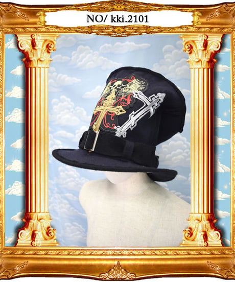 kki.2101　クロスワッペンニットクラッシュマッドシルクHAT。