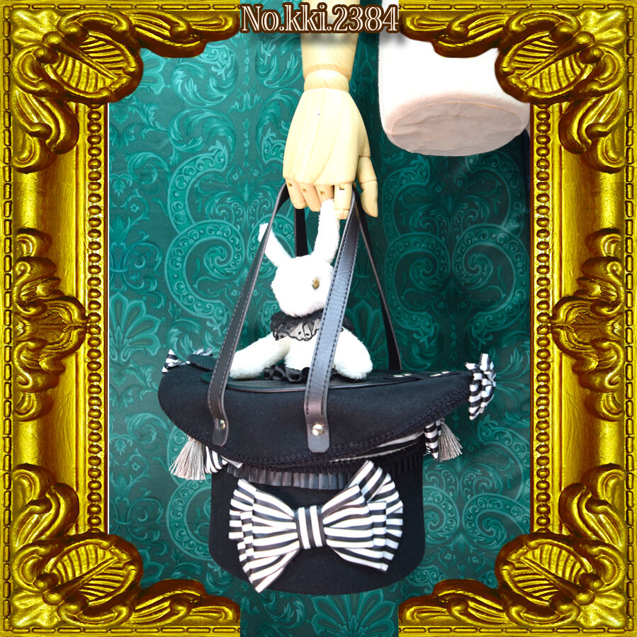 kki.2384 白うさぎのマジックシルクHATBAG。＜白黒＞ | 危機裸裸商店