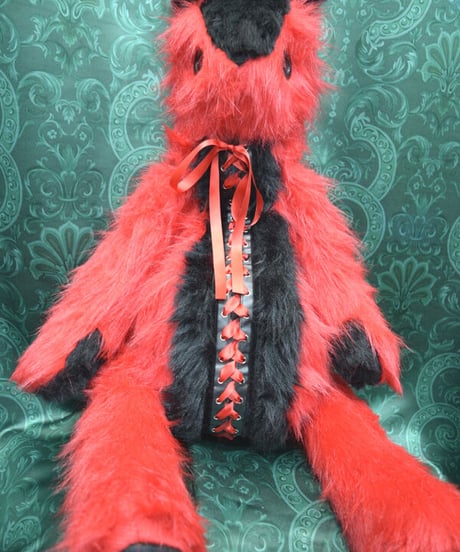 kki.2517　BLACK＆REDくまちゃんBAG。